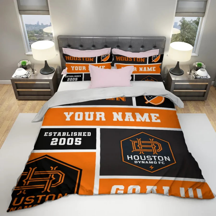 Custom Name MLS Houston Dynamo Exclusive All Over Prints BLMLS151024A2HOUSJT - Bedding Set