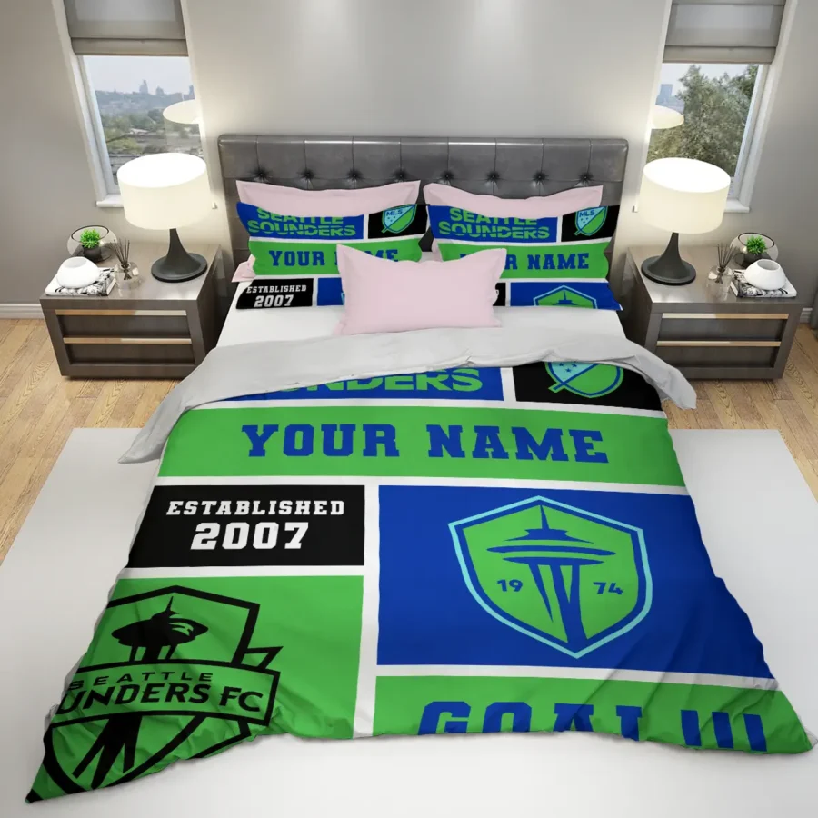 Custom Name MLS Seattle Sounders Exclusive All Over Prints BLMLS151024A2SEASJT - Bedding Set