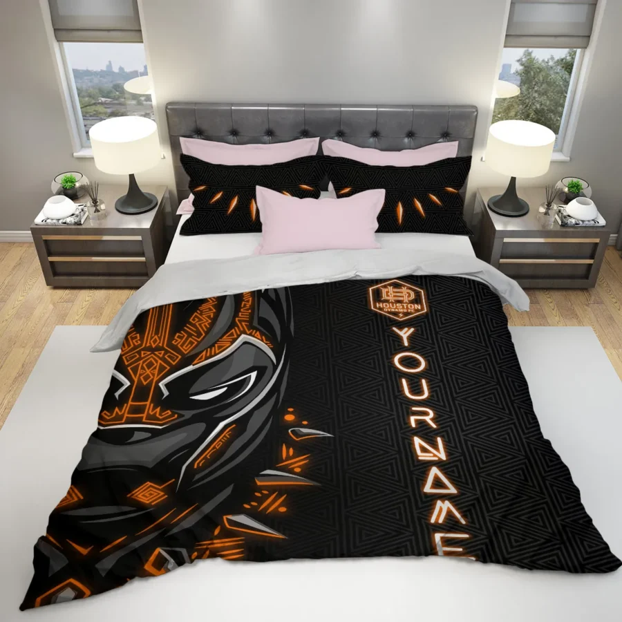 Black Panther Custom Name MLS Houston Dynamo Exclusive All Over Prints BLMLS161024A2HOUSJT - Bedding Set