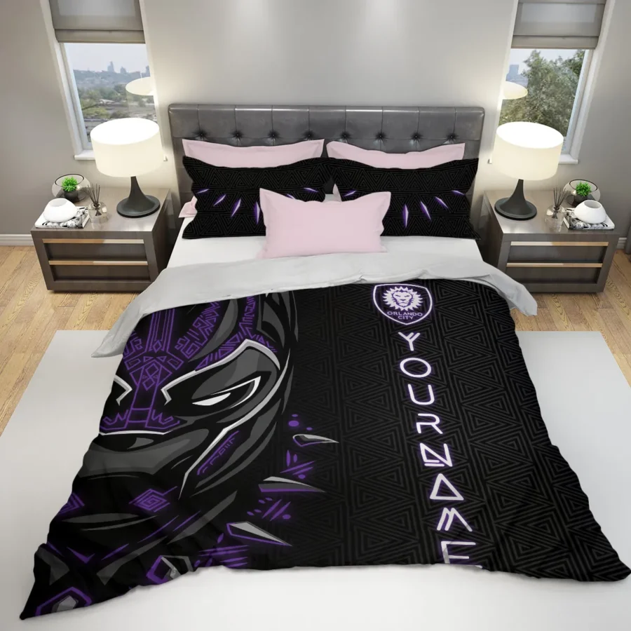 Black Panther Custom Name MLS Orlando City Exclusive All Over Prints BLMLS161024A2ORLSJT - Bedding Set