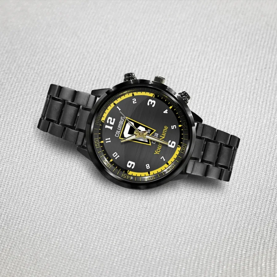 MLS Columbus Crew Exclusive Black Stainless Steel Watch Gift - BLMLS71024A1CLB