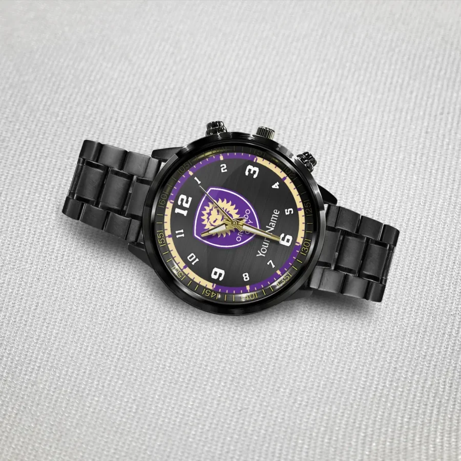 MLS Orlando City Exclusive Black Stainless Steel Watch Gift - BLMLS71024A1ORL