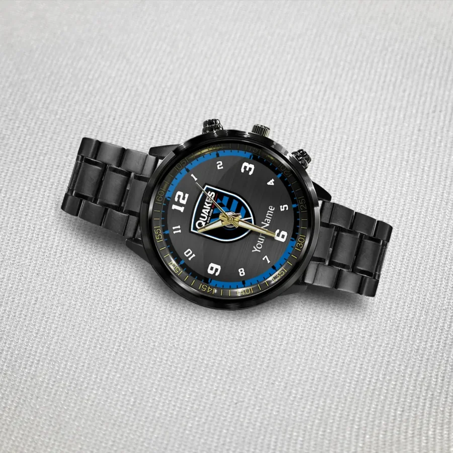 MLS San Jose Earthquakes Exclusive Black Stainless Steel Watch Gift - BLMLS71024A1SJ