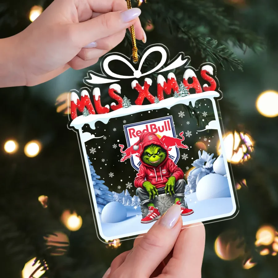 Special Release Adidas New York Red Bulls MLS Custom Shape Acrylic Ornament HOMLS041024ONM01NY