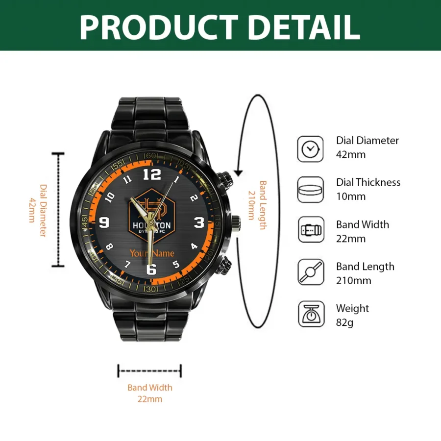 MLS Houston Dynamo Exclusive Black Stainless Steel Watch Gift - BLMLS71024A1HOU