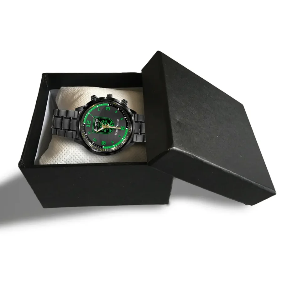 MLS Austin FC Exclusive Black Stainless Steel Watch Gift - BLMLS71024A1ATX