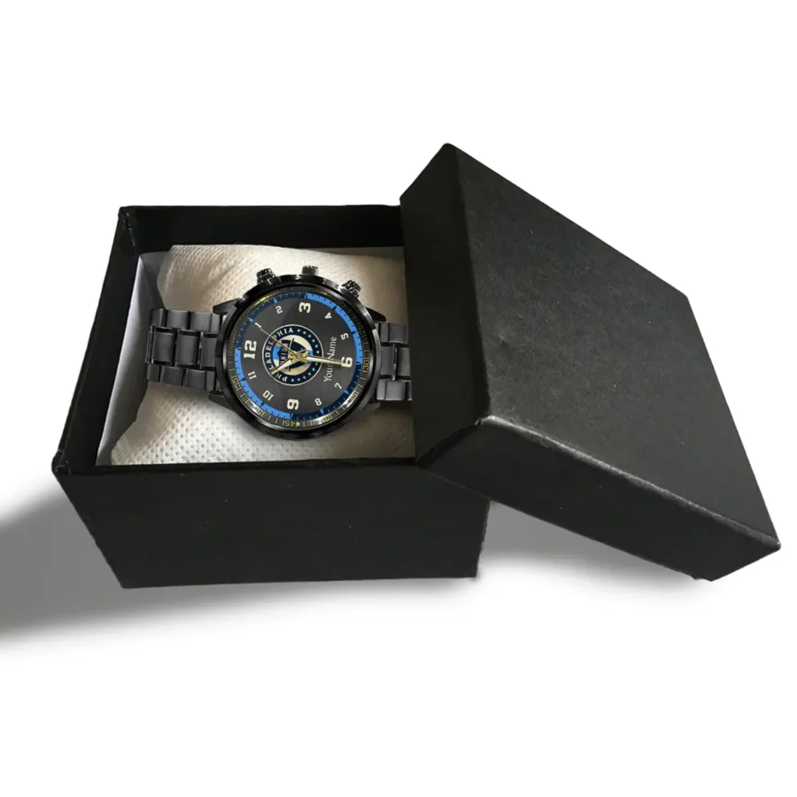 MLS Philadelphia Union Exclusive Black Stainless Steel Watch Gift - BLMLS71024A1PHI