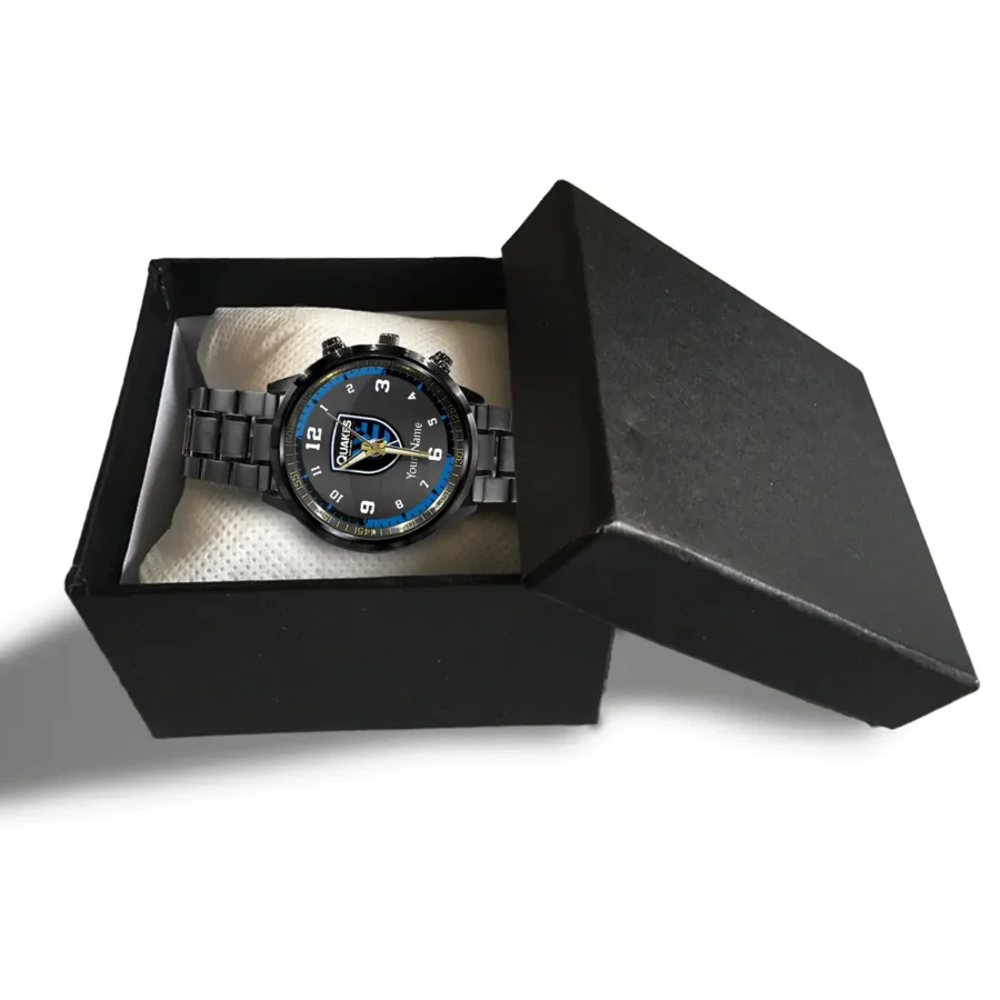 MLS San Jose Earthquakes Exclusive Black Stainless Steel Watch Gift - BLMLS71024A1SJ