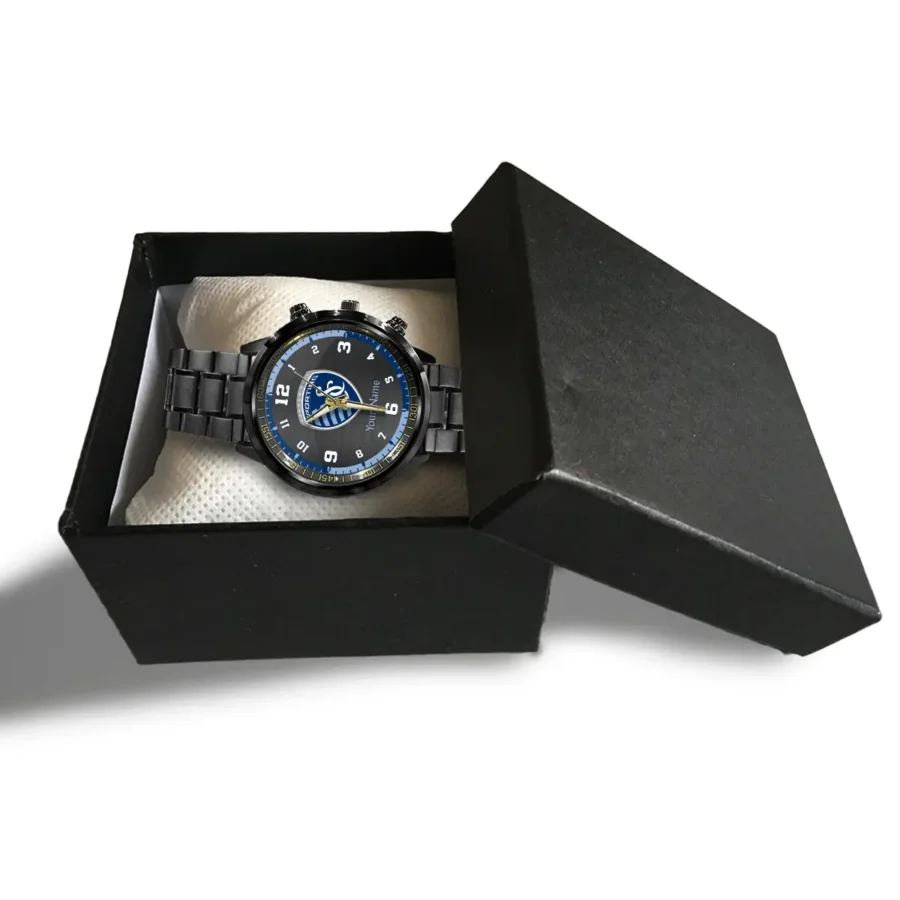 MLS Sporting Kansas City Exclusive Black Stainless Steel Watch Gift - BLMLS71024A1SKC