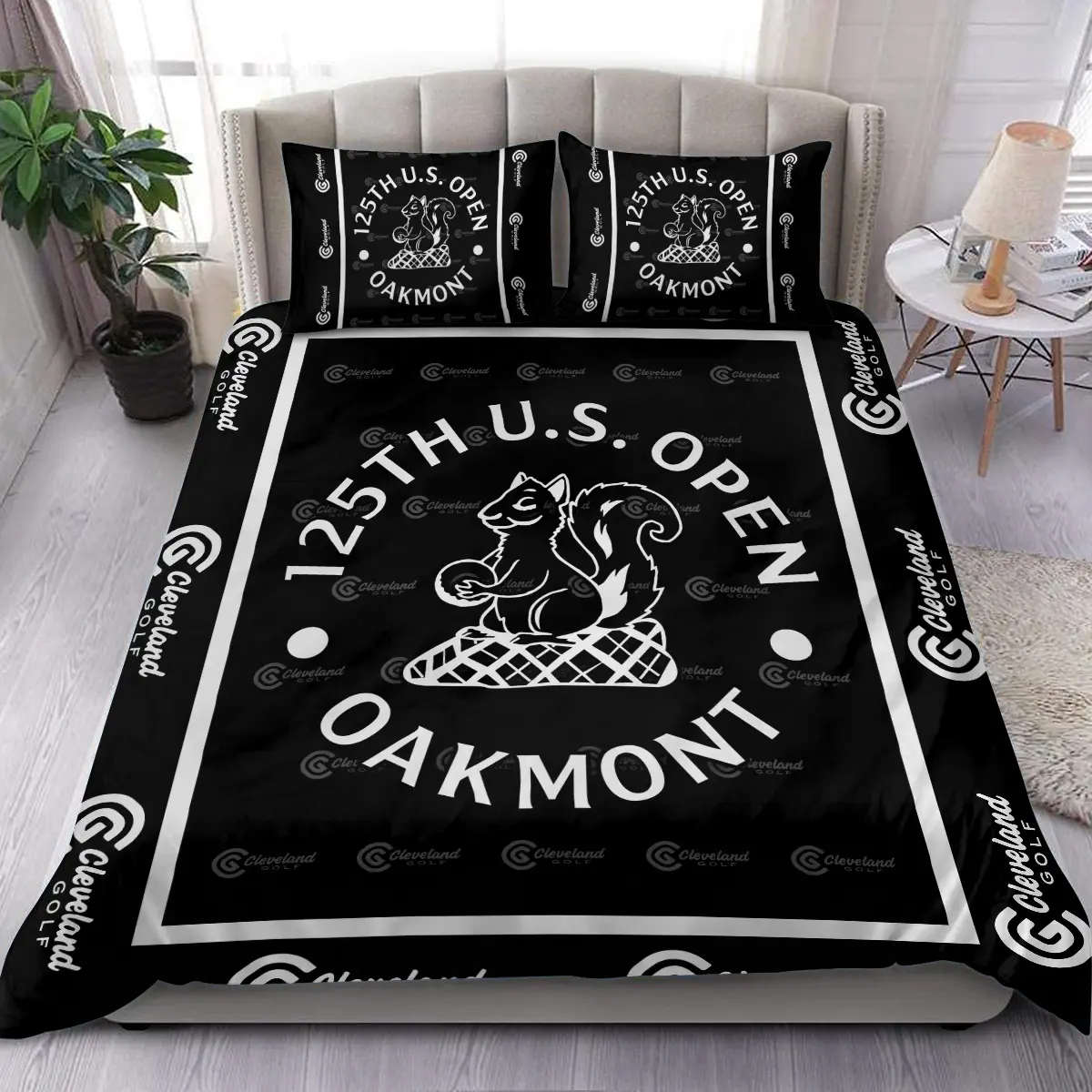 125th U.S. Open Tournament Cleveland Golf Brand Exclusive Logo All Over Prints BL125221024A01CLBLK - Blanket