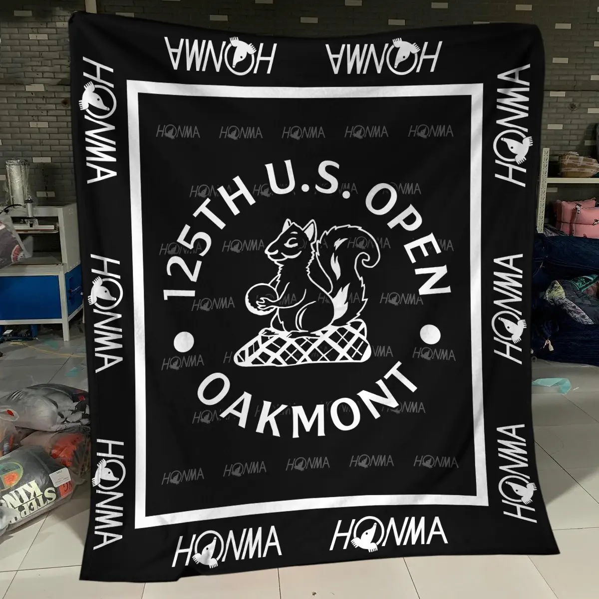 125th U.S. Open Tournament Honma Brand Exclusive Logo All Over Prints BL125221024A01HOBLK - Blanket