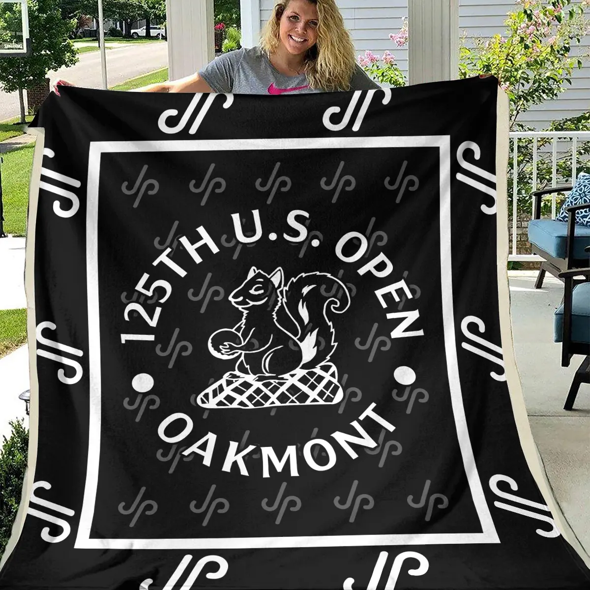 125th U.S. Open Tournament JP Golf Brand Exclusive Logo All Over Prints BL125221024A01JPBLK - Blanket