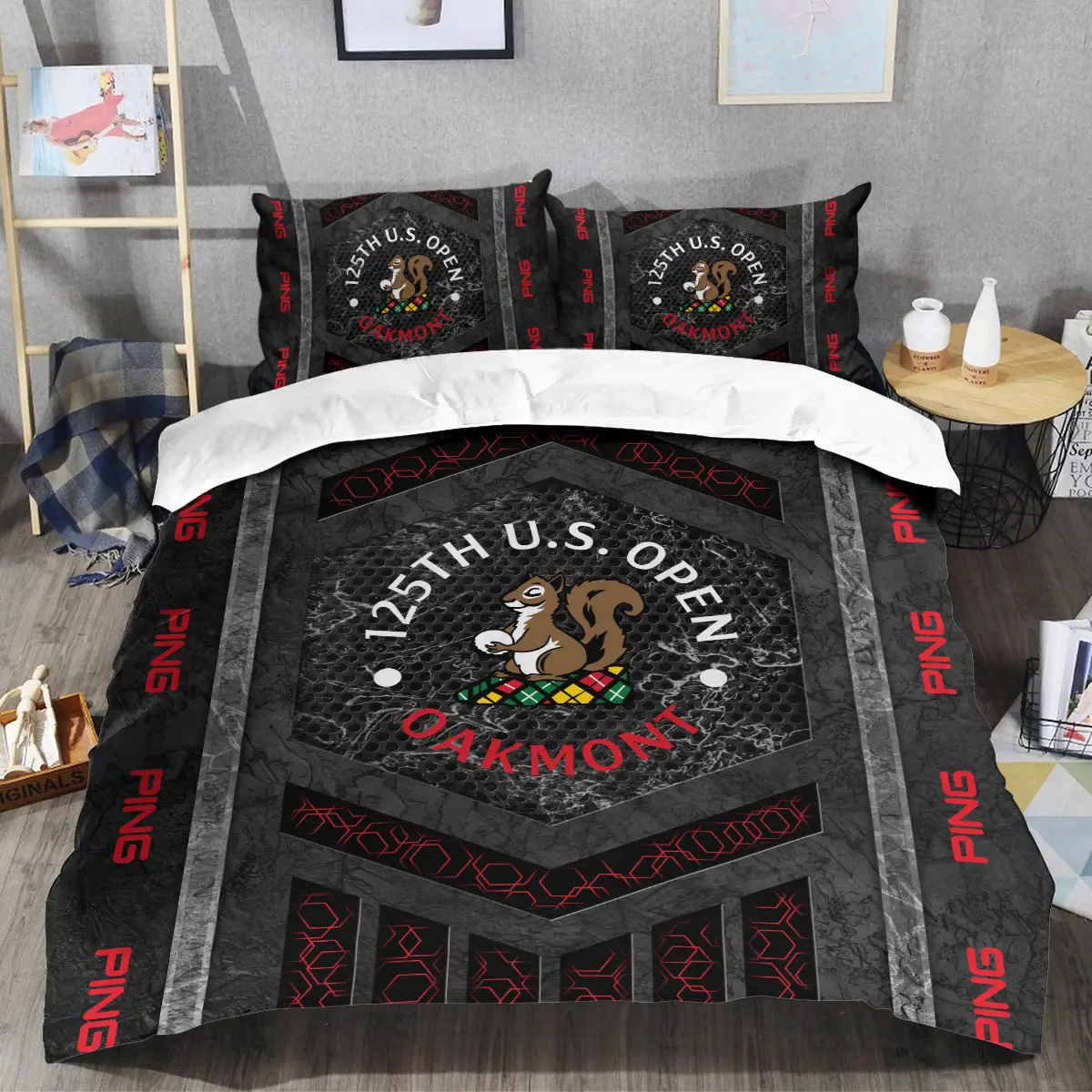 125th U.S. Open Tournament Ping Brand Exclusive Logo All Over Prints BL125231024A01PISJT - Bedding Set