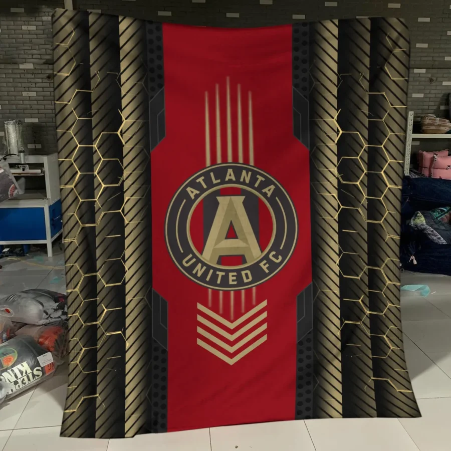 Abstract Geometric Pattern MLS Atlanta United Exclusive All Over Prints BLMLS101024A2ATLBLK - Blanket