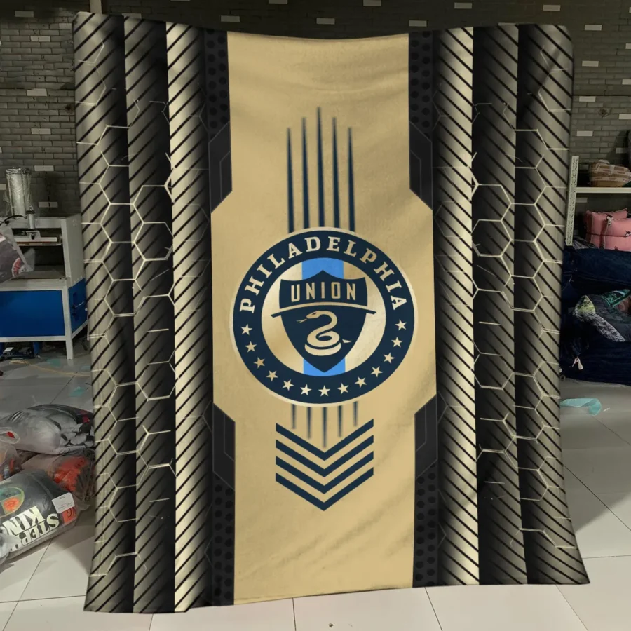 Abstract Geometric Pattern MLS Philadelphia Union Exclusive All Over Prints BLMLS101024A2PHIBLK - Blanket