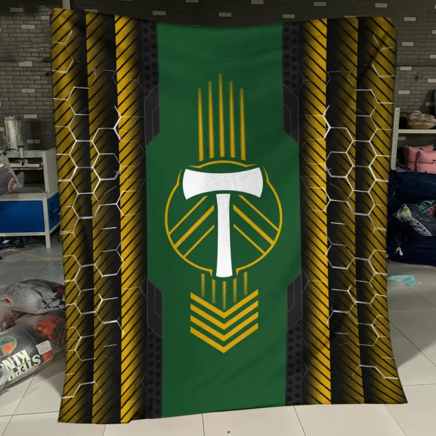 Abstract Geometric Pattern MLS Portland Timbers Exclusive All Over Prints BLMLS101024A2PORBLK - Blanket