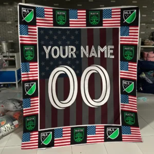 Custom Name Number US Flag MLS Chicago Fire Exclusive All Over Prints BLMLS141024A1CHIBLK - Blanket