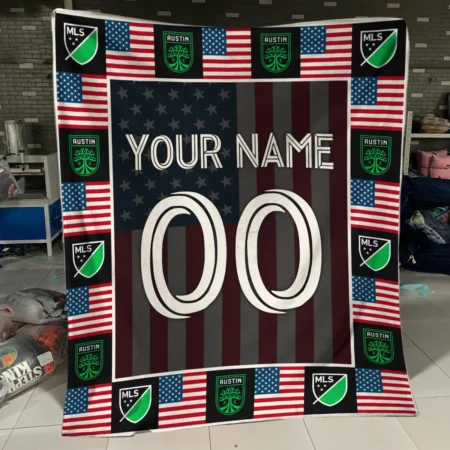 Custom Name Number US Flag MLS Austin FC Exclusive All Over Prints BLMLS141024A1ATXBLK - Blanket