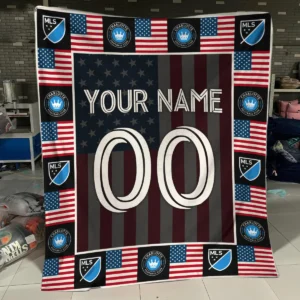 Custom Name Number US Flag MLS Chicago Fire Exclusive All Over Prints BLMLS141024A1CHIBLK - Blanket