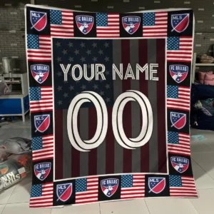 Custom Name Number US Flag MLS Charlotte Exclusive All Over Prints BLMLS141024A1CLTBLK - Blanket