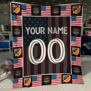 Custom Name Number US Flag MLS DC United Exclusive All Over Prints BLMLS141024A1DCBLK - Blanket