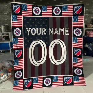 Custom Name Number US Flag MLS Nashville SC Exclusive All Over Prints BLMLS141024A1NSHBLK - Blanket