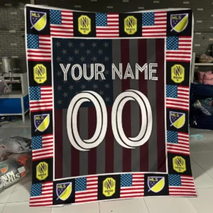 Custom Name Number US Flag MLS Orlando City Exclusive All Over Prints BLMLS141024A1ORLBLK - Blanket