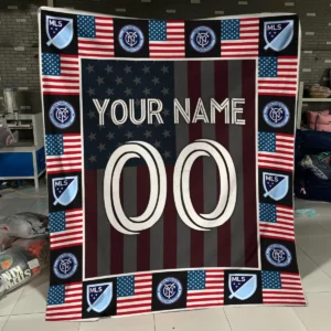 Custom Name Number US Flag MLS Los Angeles FC Exclusive All Over Prints BLMLS141024A1LAFBLK - Blanket