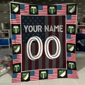 Custom Name Number US Flag MLS Philadelphia Union Exclusive All Over Prints BLMLS141024A1PHIBLK - Blanket