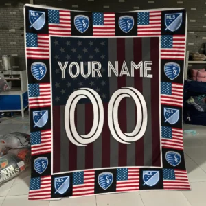 Custom Name Number US Flag MLS St. Louis City Exclusive All Over Prints BLMLS141024A1STLBLK - Blanket