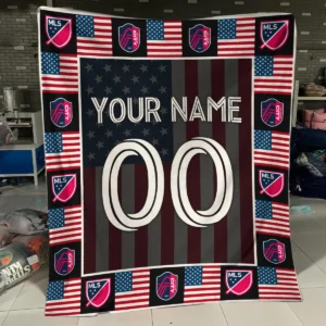 Custom Name Number US Flag MLS Toronto FC Exclusive All Over Prints BLMLS141024A1TORBLK - Blanket