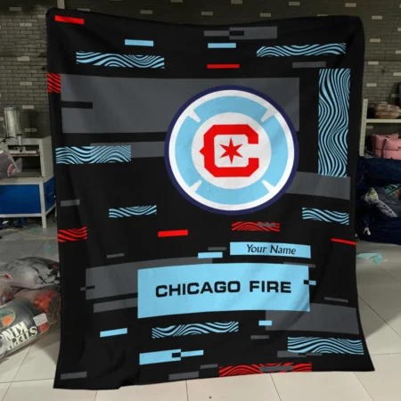 Custom Name MLS Chicago Fire Exclusive All Over Prints BLMLS151024A1CHIBLK - Blanket