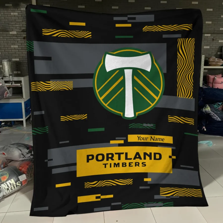 Custom Name MLS Portland Timbers Exclusive All Over Prints BLMLS151024A1PORBLK - Blanket