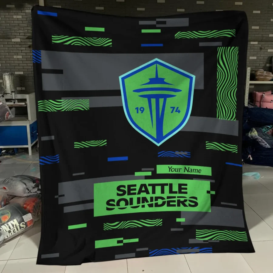 Custom Name MLS Seattle Sounders Exclusive All Over Prints BLMLS151024A1SEABLK - Blanket