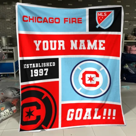 Custom Name MLS Chicago Fire Exclusive All Over Prints BLMLS151024A2CHIBLK - Blanket