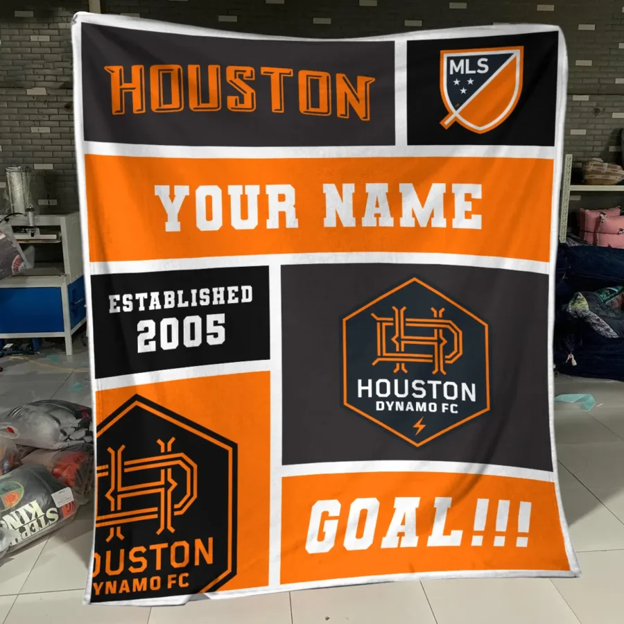 Custom Name MLS Houston Dynamo Exclusive All Over Prints BLMLS151024A2HOUBLK - Blanket