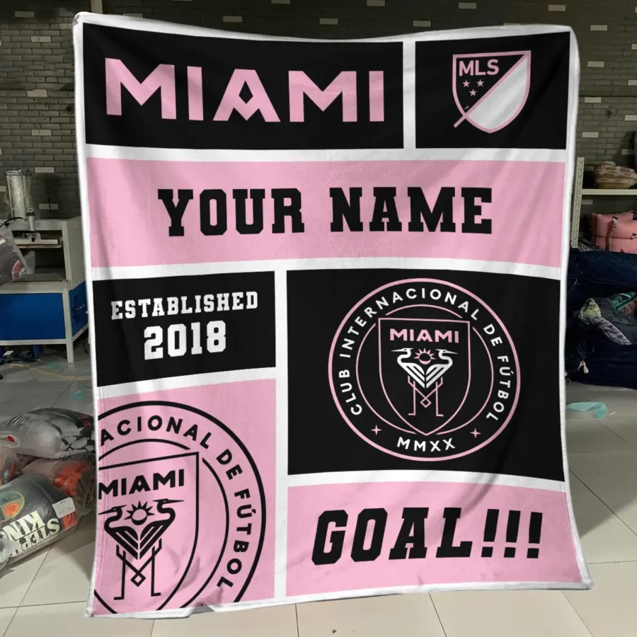 Custom Name MLS Inter Miami Exclusive All Over Prints BLMLS151024A2MIABLK - Blanket