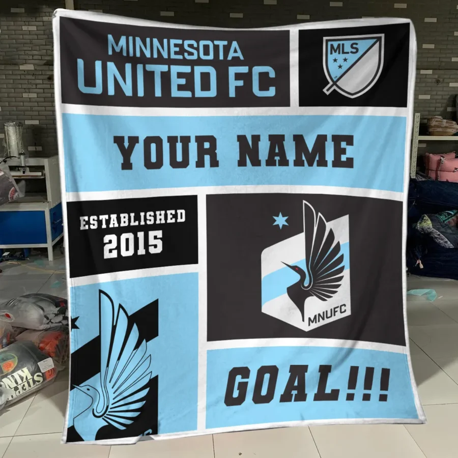 Custom Name MLS Minnesota United Exclusive All Over Prints BLMLS151024A2MINBLK - Blanket