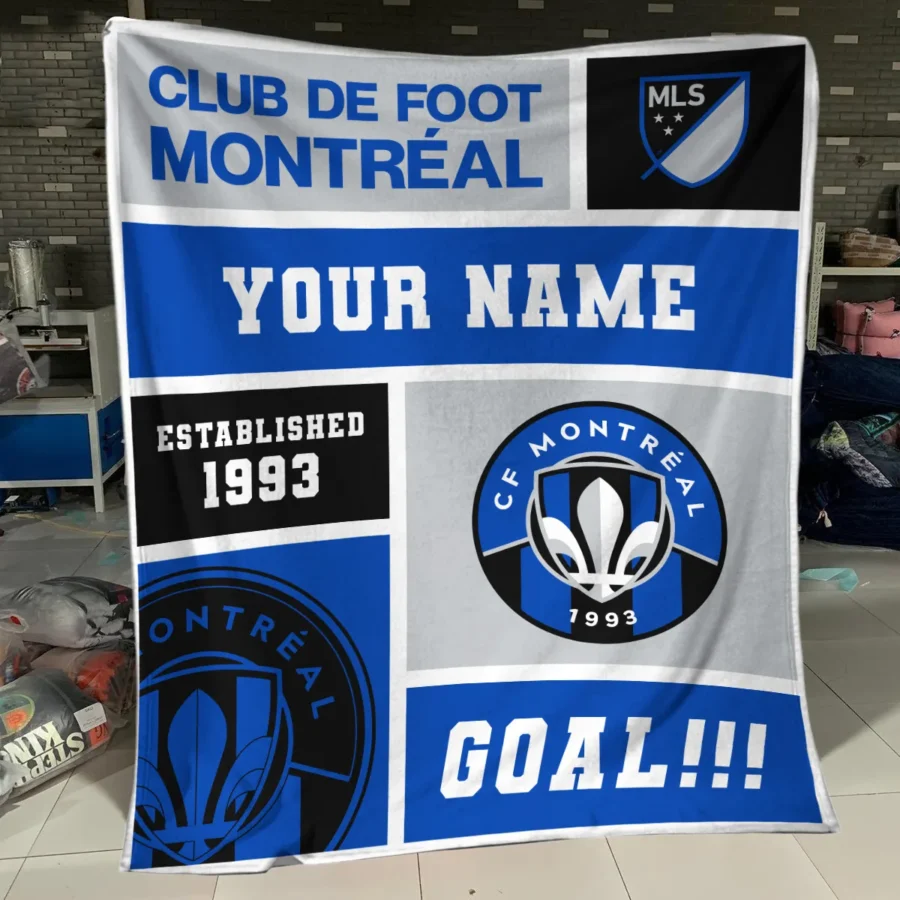 Custom Name MLS CF Montreal Exclusive All Over Prints BLMLS151024A2MTLBLK - Blanket