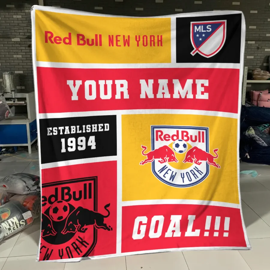 Custom Name MLS New York Red Bulls Exclusive All Over Prints BLMLS151024A2NYBLK - Blanket