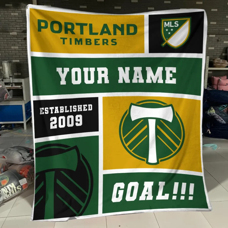 Custom Name MLS Portland Timbers Exclusive All Over Prints BLMLS151024A2PORBLK - Blanket