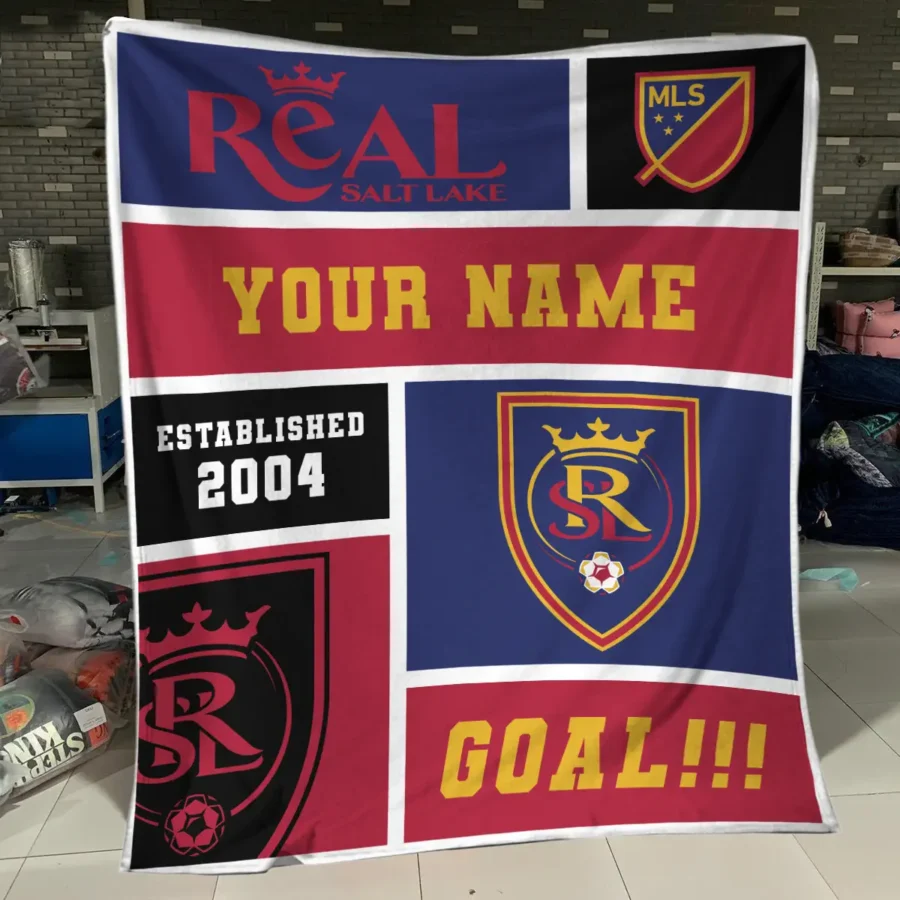 Custom Name MLS Real Salt Lake Exclusive All Over Prints BLMLS151024A2RSLBLK - Blanket