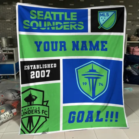 Custom Name MLS Seattle Sounders Exclusive All Over Prints BLMLS151024A2SEABLK - Blanket