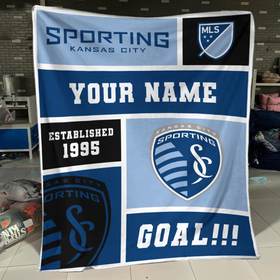 Custom Name MLS Sporting Kansas City Exclusive All Over Prints BLMLS151024A2SKCBLK - Blanket