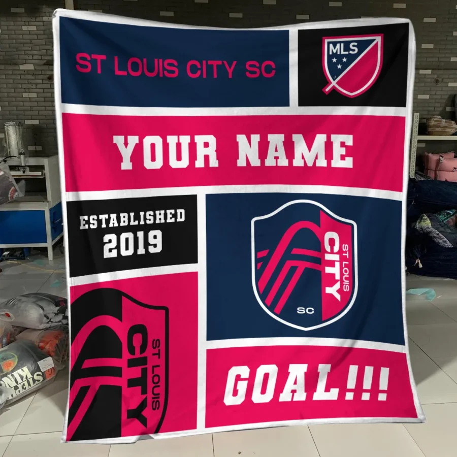 Custom Name MLS St. Louis City Exclusive All Over Prints BLMLS151024A2STLBLK - Blanket