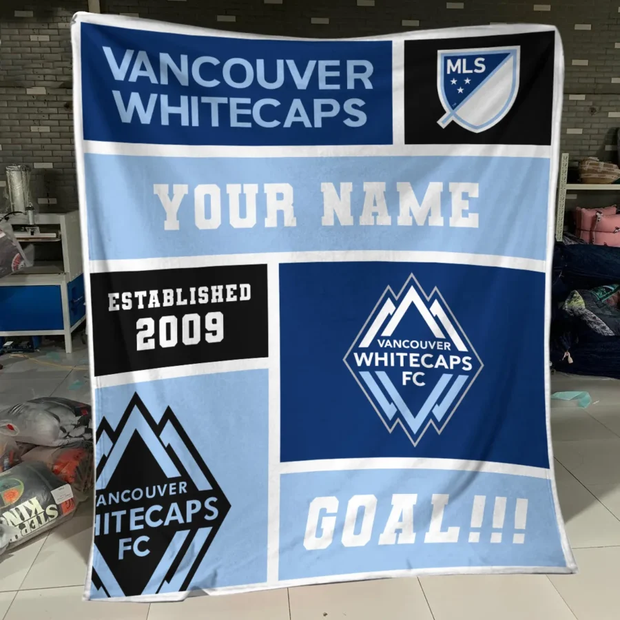 Custom Name MLS Vancouver Whitecaps Exclusive All Over Prints BLMLS151024A2VANBLK - Blanket