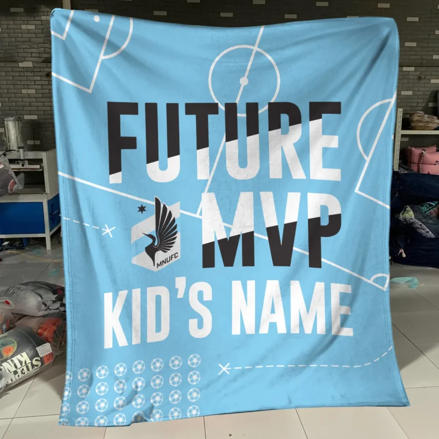 Future MVP Custom Kid Name MLS Minnesota United Exclusive All Over Prints BLMLS161024A1MINBLK - Blanket