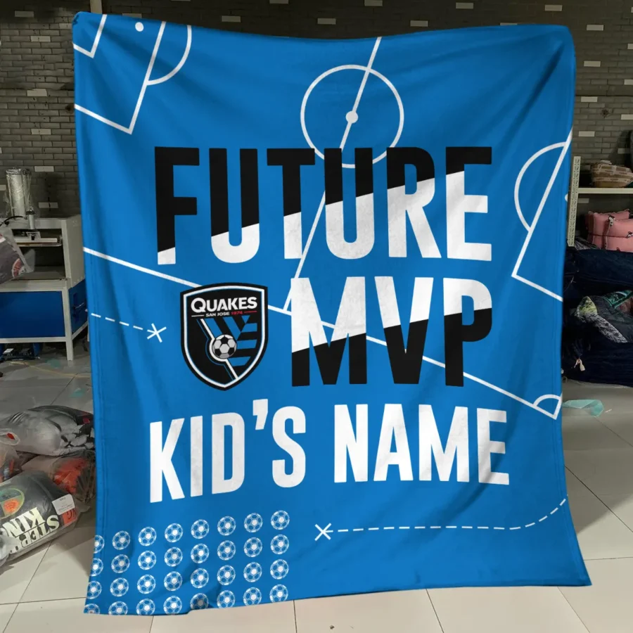 Future MVP Custom Kid Name MLS San Jose Earthquakes Exclusive All Over Prints BLMLS161024A1SJBLK - Blanket