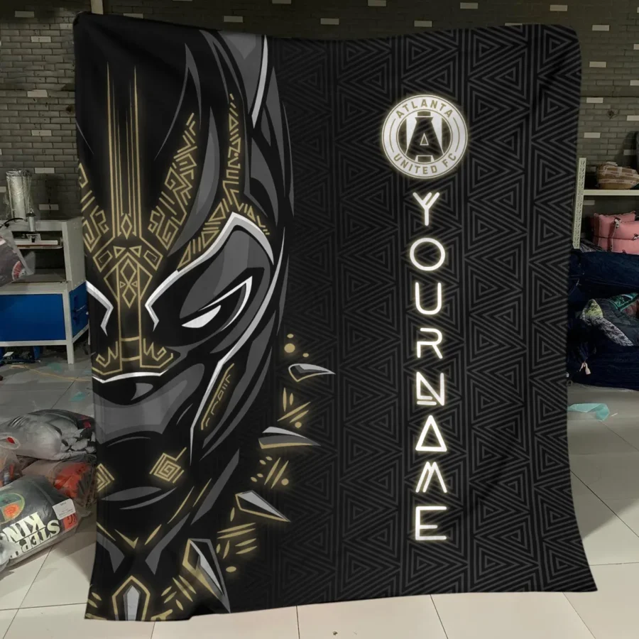 Black Panther Custom Name MLS Atlanta United Exclusive All Over Prints BLMLS161024A2ATLBLK - Blanket