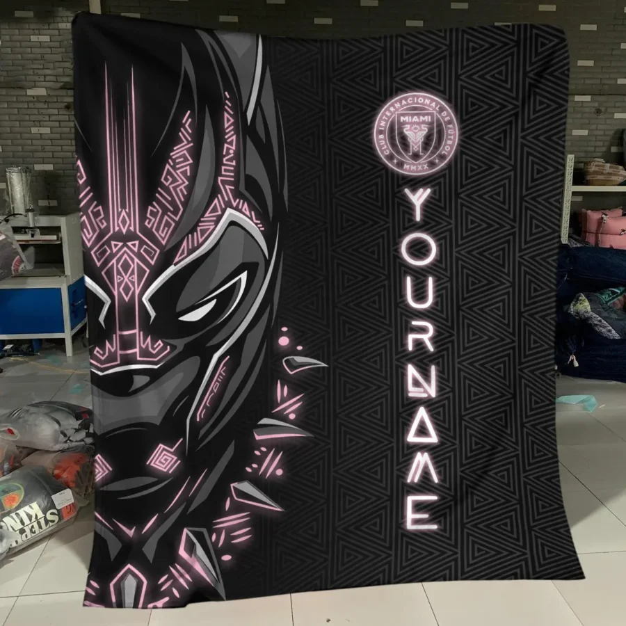 Black Panther Custom Name MLS Inter Miami Exclusive All Over Prints BLMLS161024A2MIABLK - Blanket